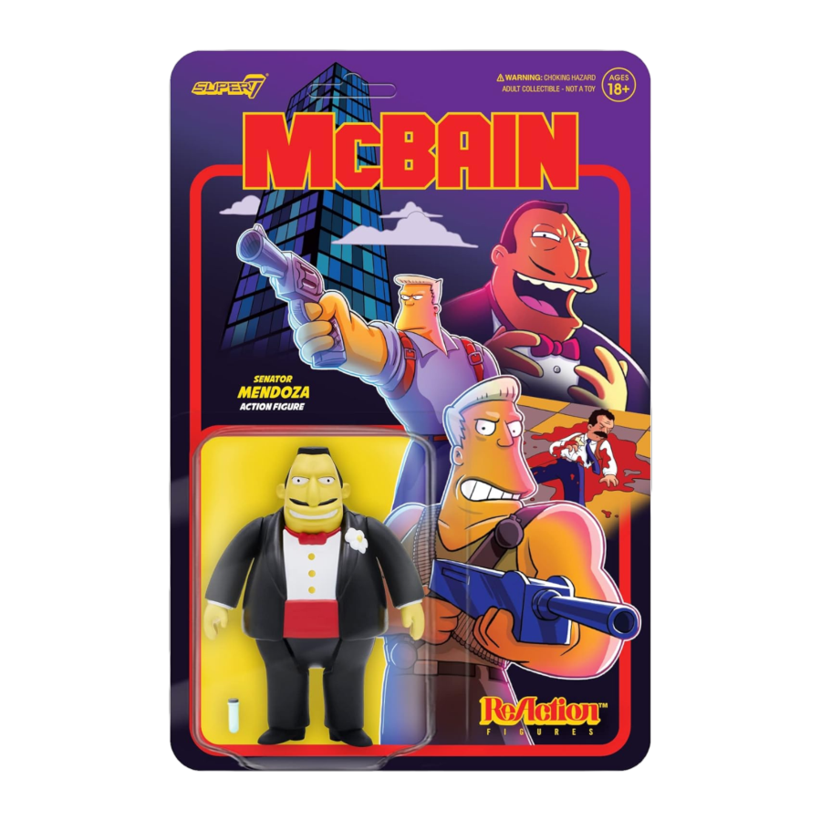 The Simpsons: McBain - Senator Mendozza 3.75'' ReAction Action Figure
