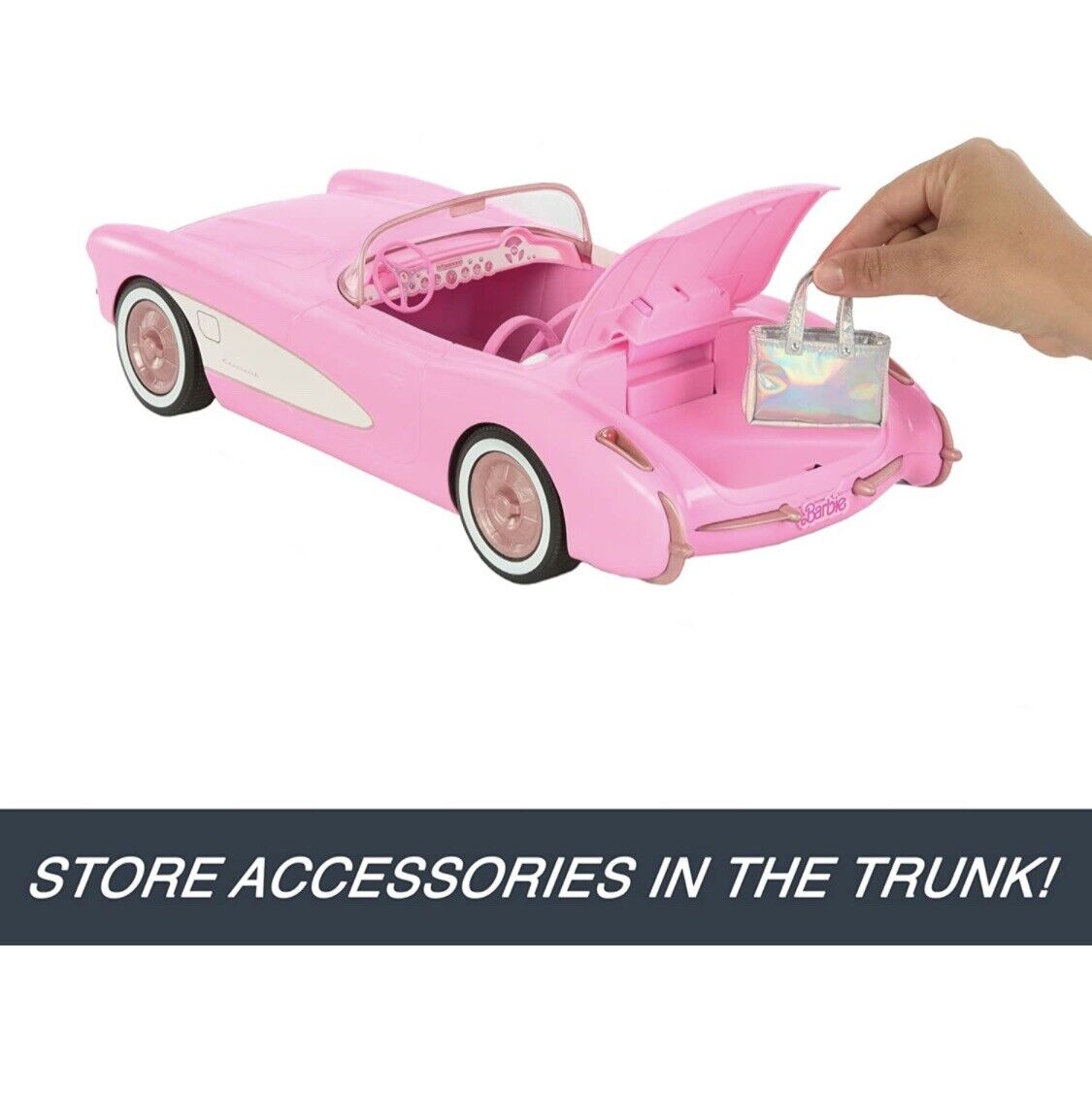 Hot Wheels Barbie Corvette Barbie Movie Battery Operated Remote-Control Toy Car
