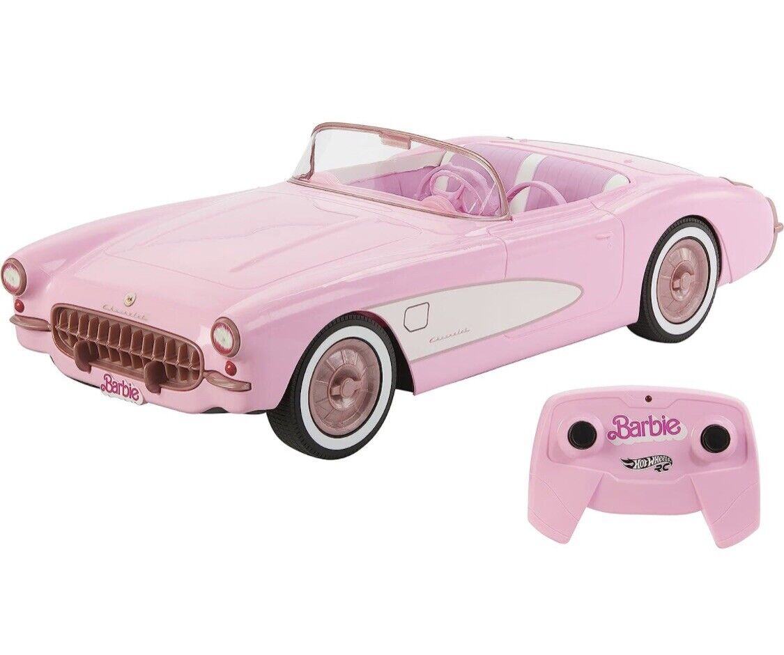 Hot Wheels Barbie Corvette Barbie Movie Battery Operated Remote-Control Toy Car