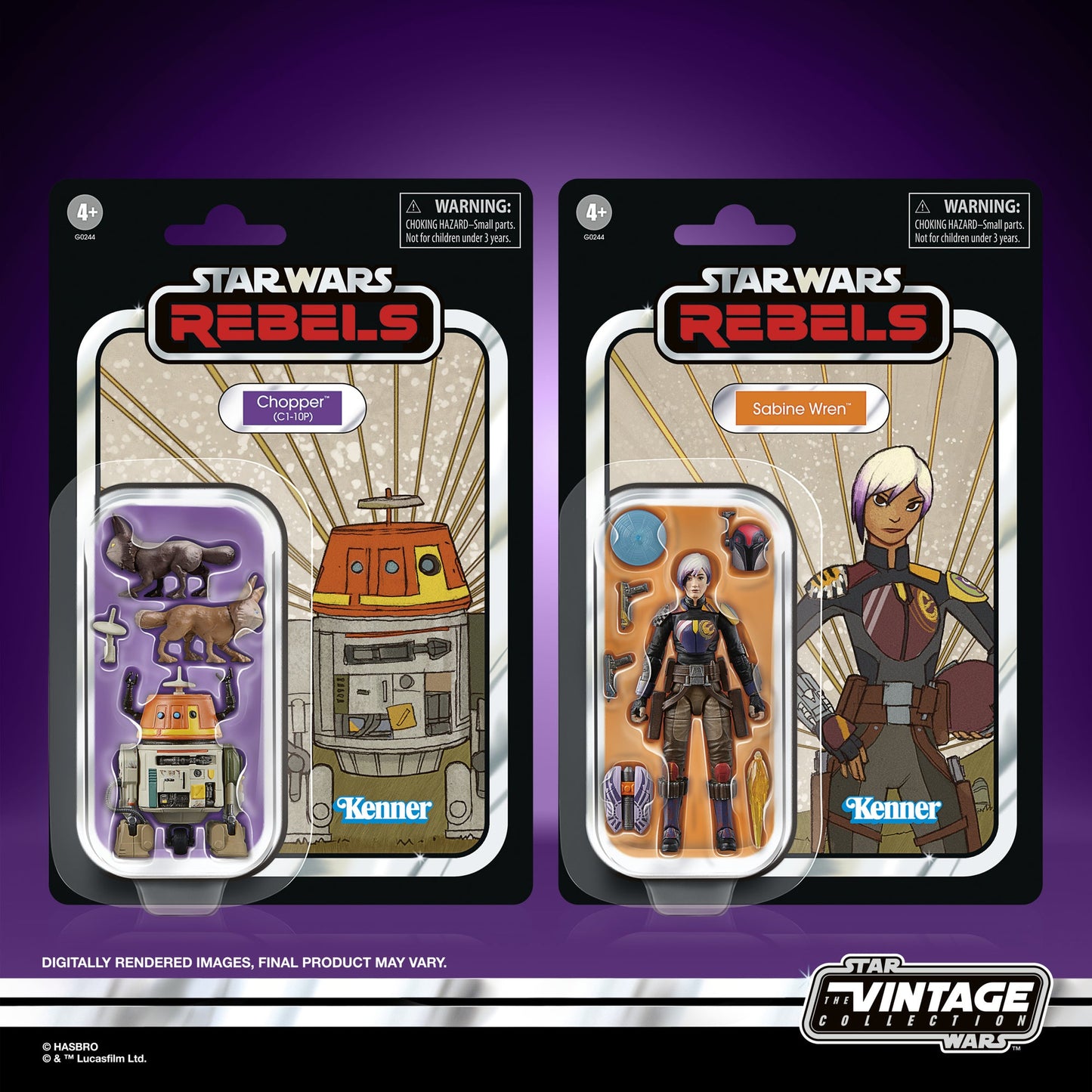 Star Wars The Vintage Collection Sabine Wren & Chopper C1-10P Action Figures