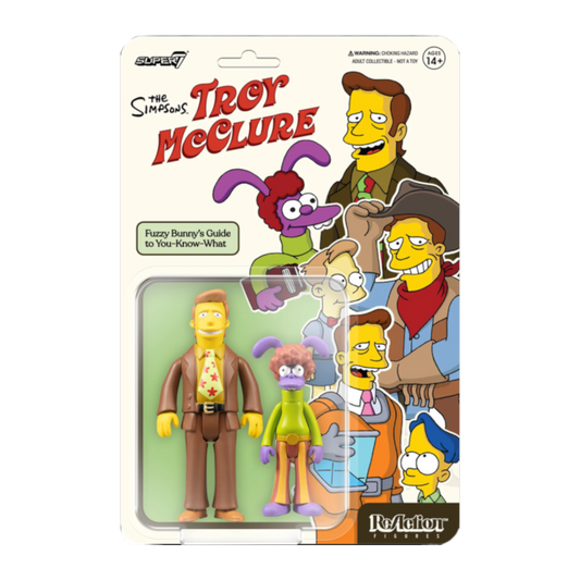 The Simpsons Troy McClure Fuzzy Bunny's Guide to You-Know-What 3.75'' ReAction Action Figure