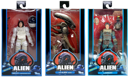 Alien - GIger's Alien, Ripley & Lambert 40th Anniversary 7” Scale Action Figures (Series 4)