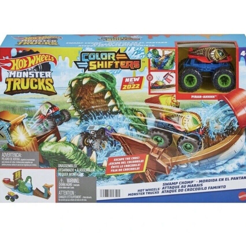 Hot Wheels Monster Trucks Swamp Chomp Colour Shifters Playset